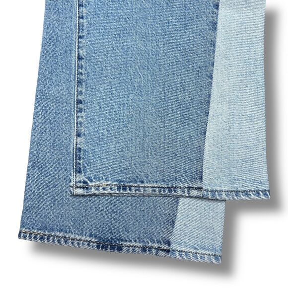 Levis Premium Women Baggy Dad Pieced Denim Jeans Blue Wide Leg Loose Relaxed New - Picture 12 of 16